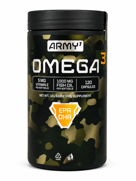 Army1 Omega 3 Fish Oil Capsules 120 Softgel, with 1000mg